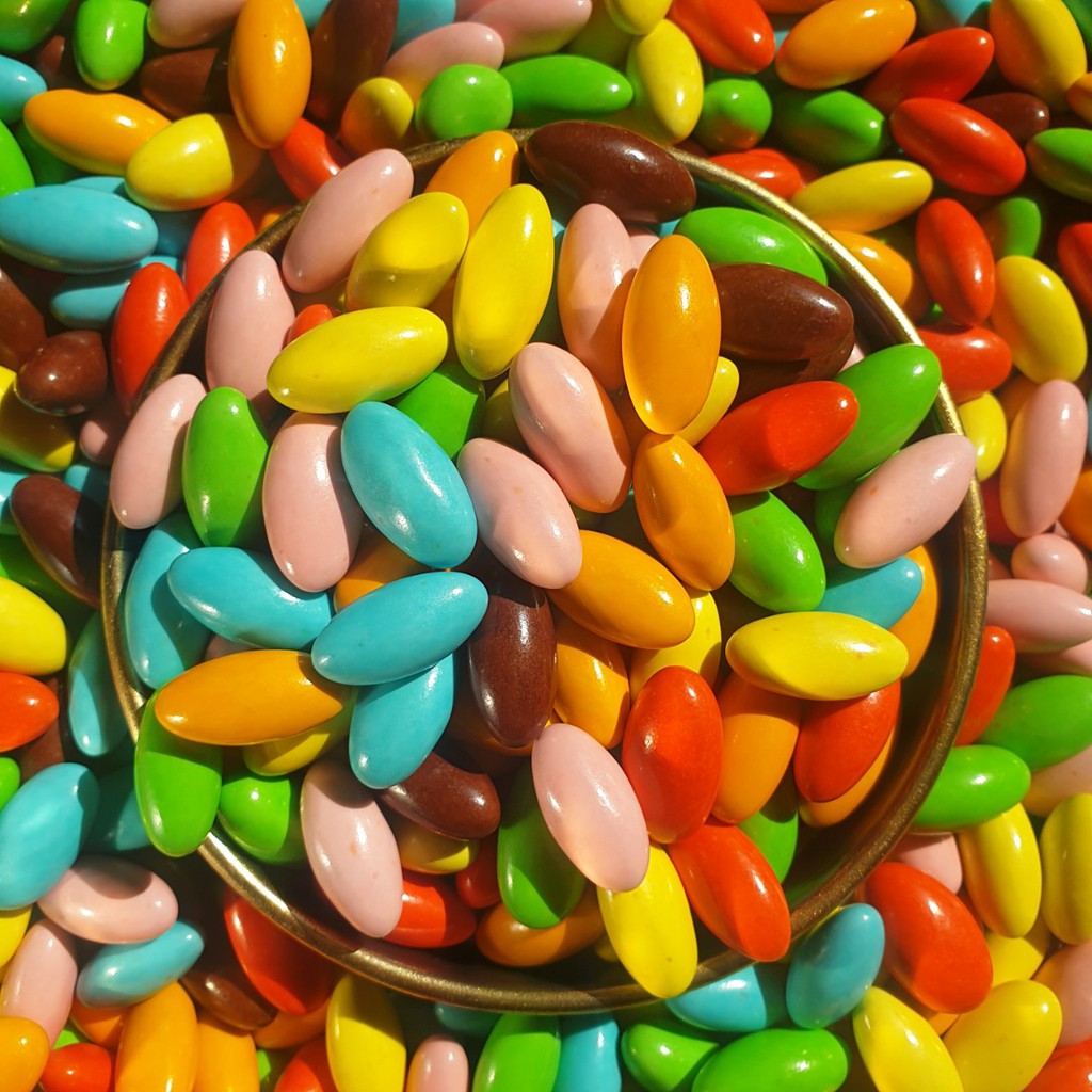 1KG kẹo socola hình con nhộng nhiều màu sắc