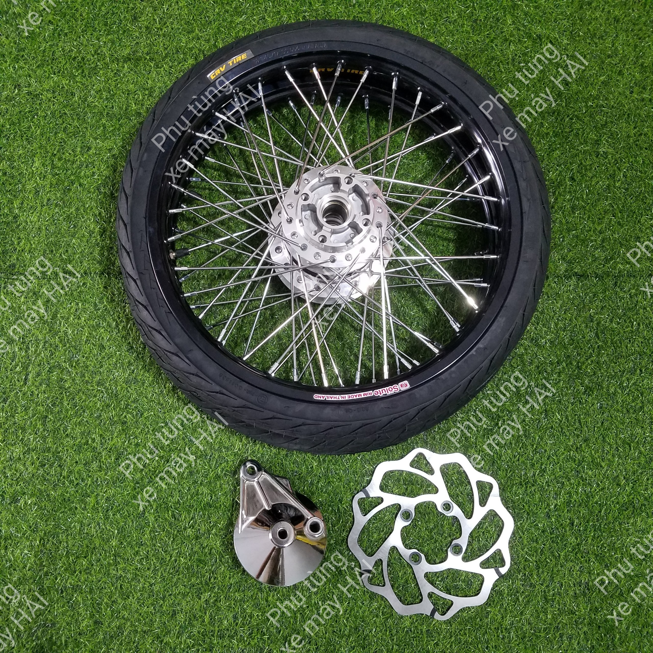 Bánh căm dành cho các dòng xe honda wave 1 đĩa trước kèm vỏ ruột crv 60/70 lắp như zin không cần chế HTH1120 MSP 2046