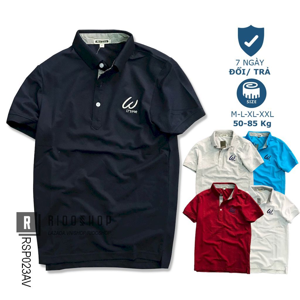 Áo thun nam ngắn tay polo W cực đẹp RSP023AV - Áo phông nam có cổ Riooshop