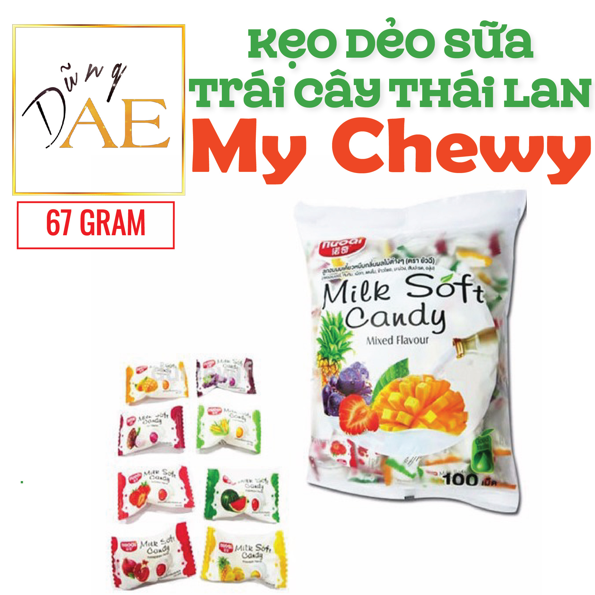 Kẹo Dẻo My Chewy Thái Lan Size Nhỏ - My Chewy Milk Candy 67G