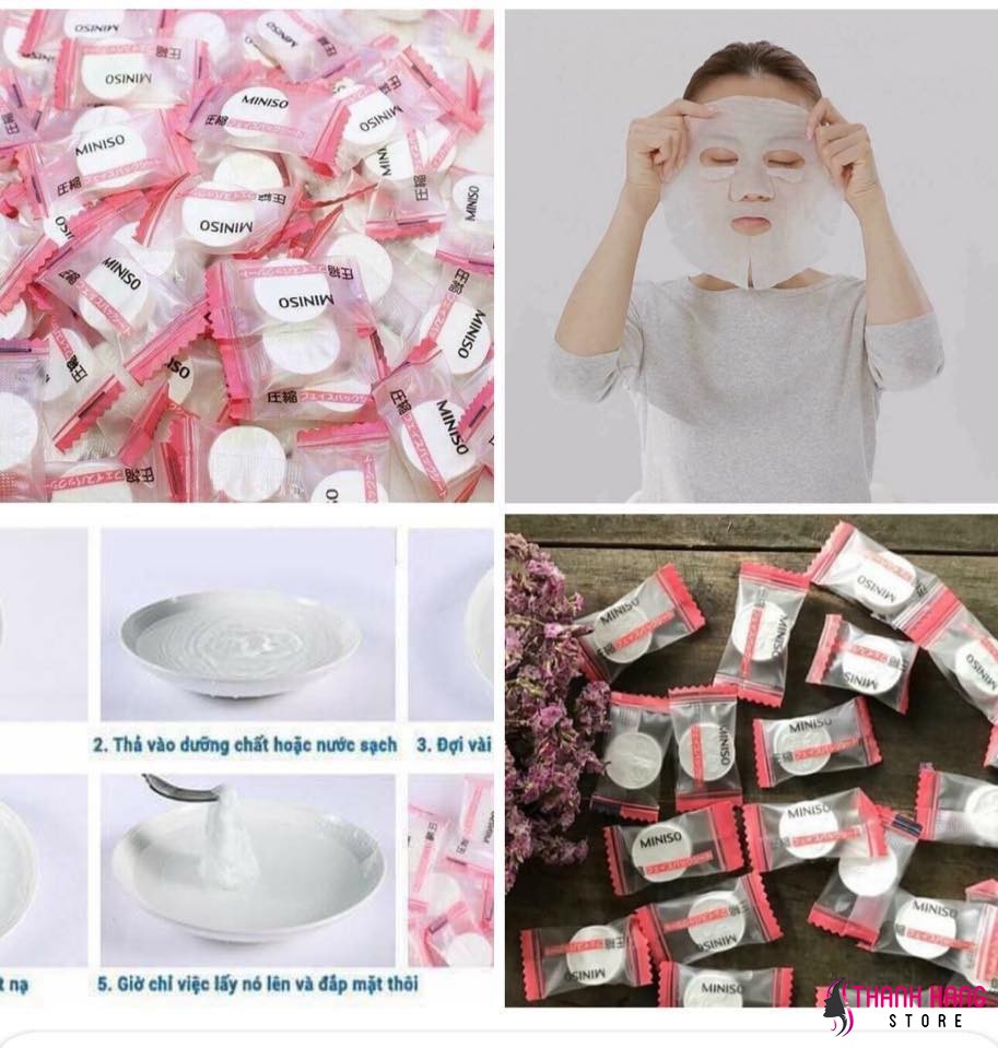 [HCM]Combo 10 Viên Mặt Nạ Nén Hoa Hồng Miniso Nhật