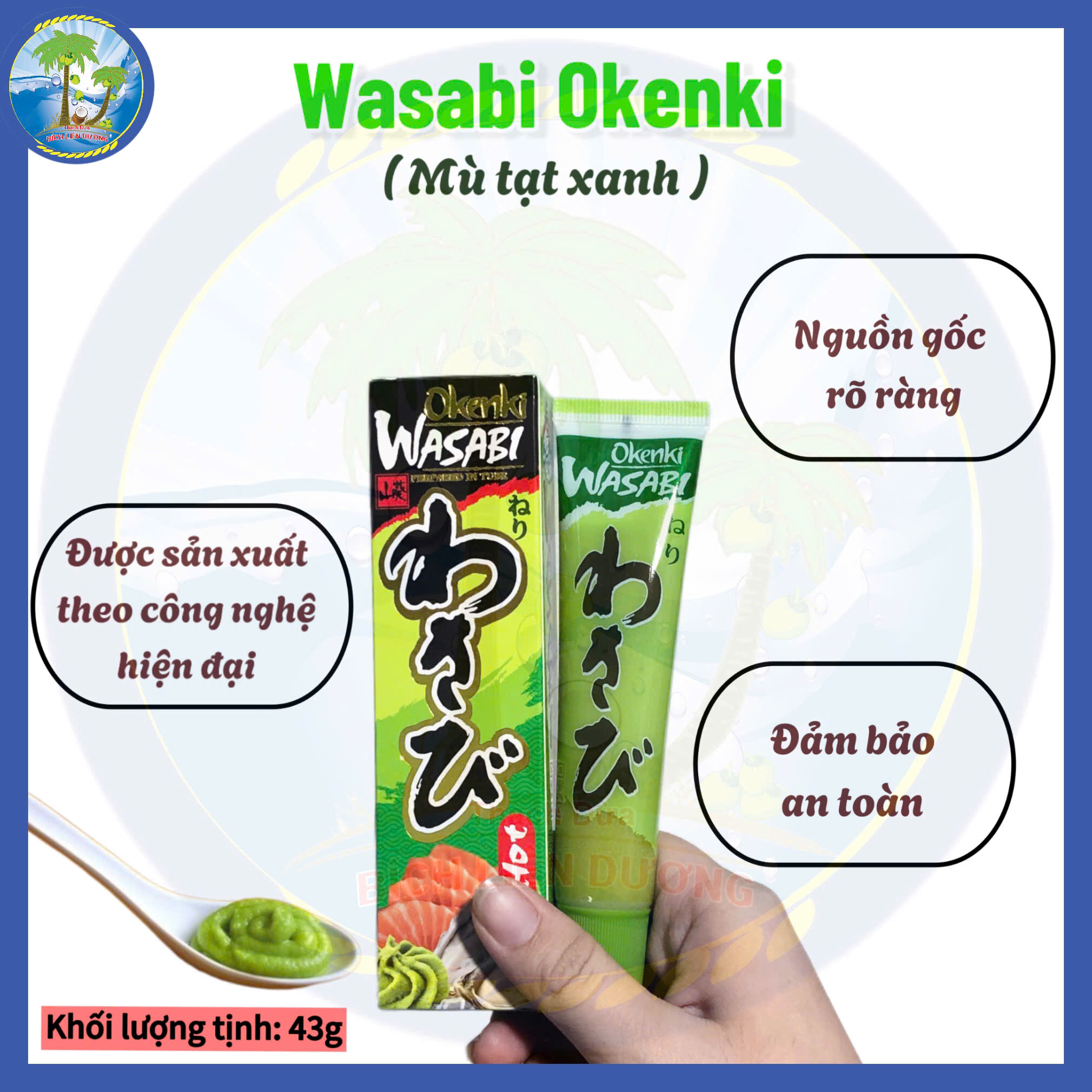 [1 chai 43g] Wasabi Okenki_Mù tạt xanh dùng chấm hải sản