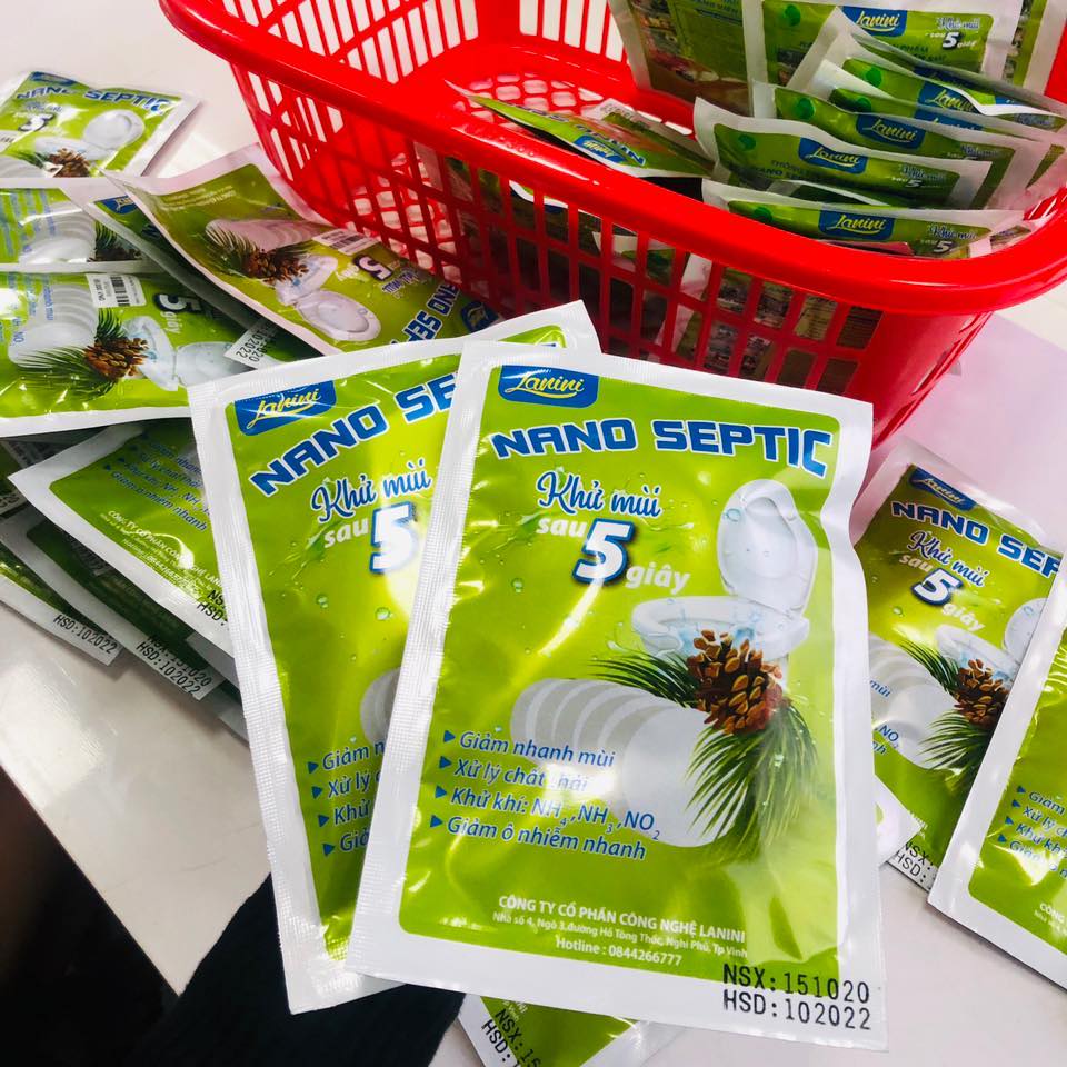 Viên tẩy bồn cầu [HƯƠNG QUẾ] Viên nén vi sinh bồn cầu hương tinh dầu quế thơm Nano Septic Lanini siêu sạch