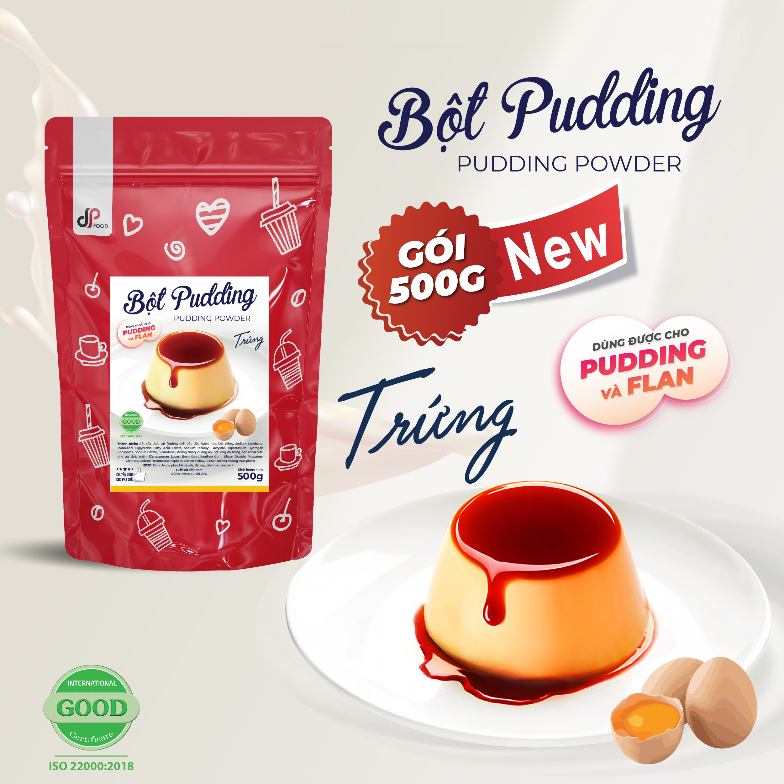 Bột pudding trứng DP Food 500gr