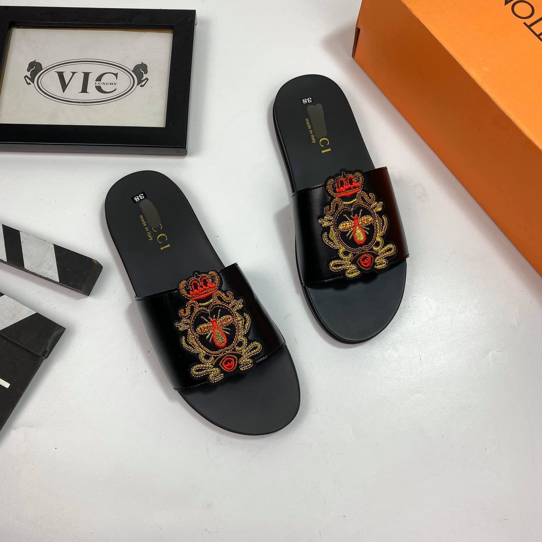 (Kèm Video) Dép thời trang nam ong đỏ viền vàng rẻ đẹp