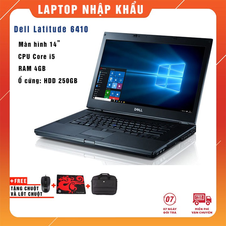 [Trả góp 0%]LAPTOP DELL E6410 Core i5-520M | Ram 4G | HDD 250Gb | 14" | HD - Hàng nhập khẩu USA
