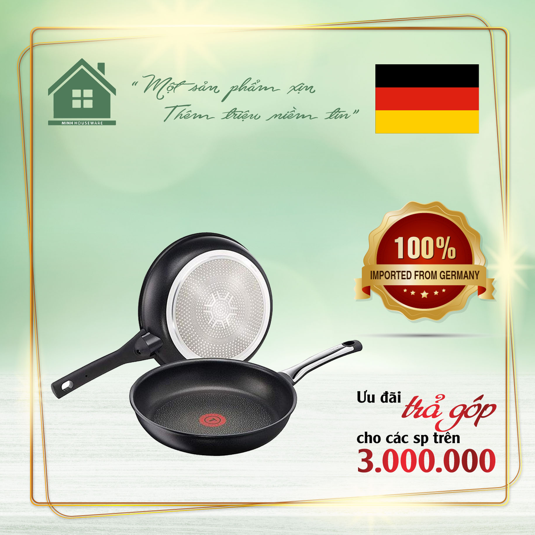 Chảo tefal talent pro e4400285 20cm - nhập khẩu đức - made in france minh housewares dùng trên các loại bếp như bếp từ, ga, hồng ngoại. bắt từ và giữ nhiệt cực tốt, chống dính cực bền, điểm đỏ báo nhiệt
