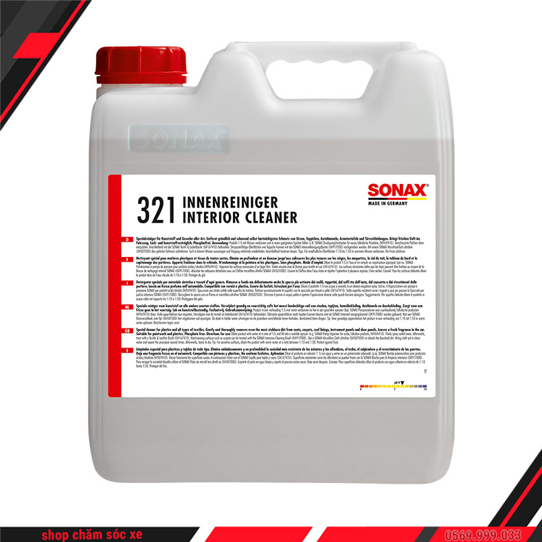 Dung dịch tẩy rửa làm sạch nội thất xe sonax 321 can 10l