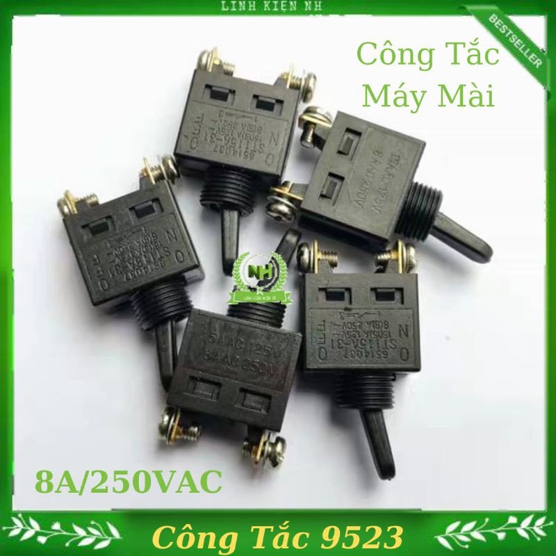 5 chiếc công tắc máy mài kr9523 2 chân 2 nấc 8a/250v loại tốt