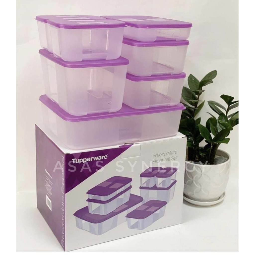 Tupperware - Bộ hộp trữ đông Freezermate Essential Set 7 món màu tím