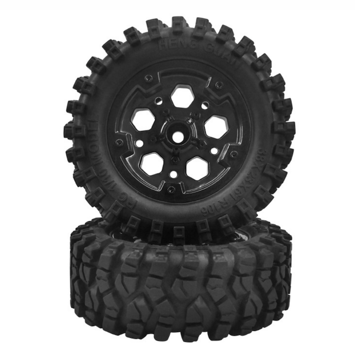 Bộ 2 bánh xe lốp cao su dùng cho xe điều khiển từ xa 1:10 chế xe tải, công nông