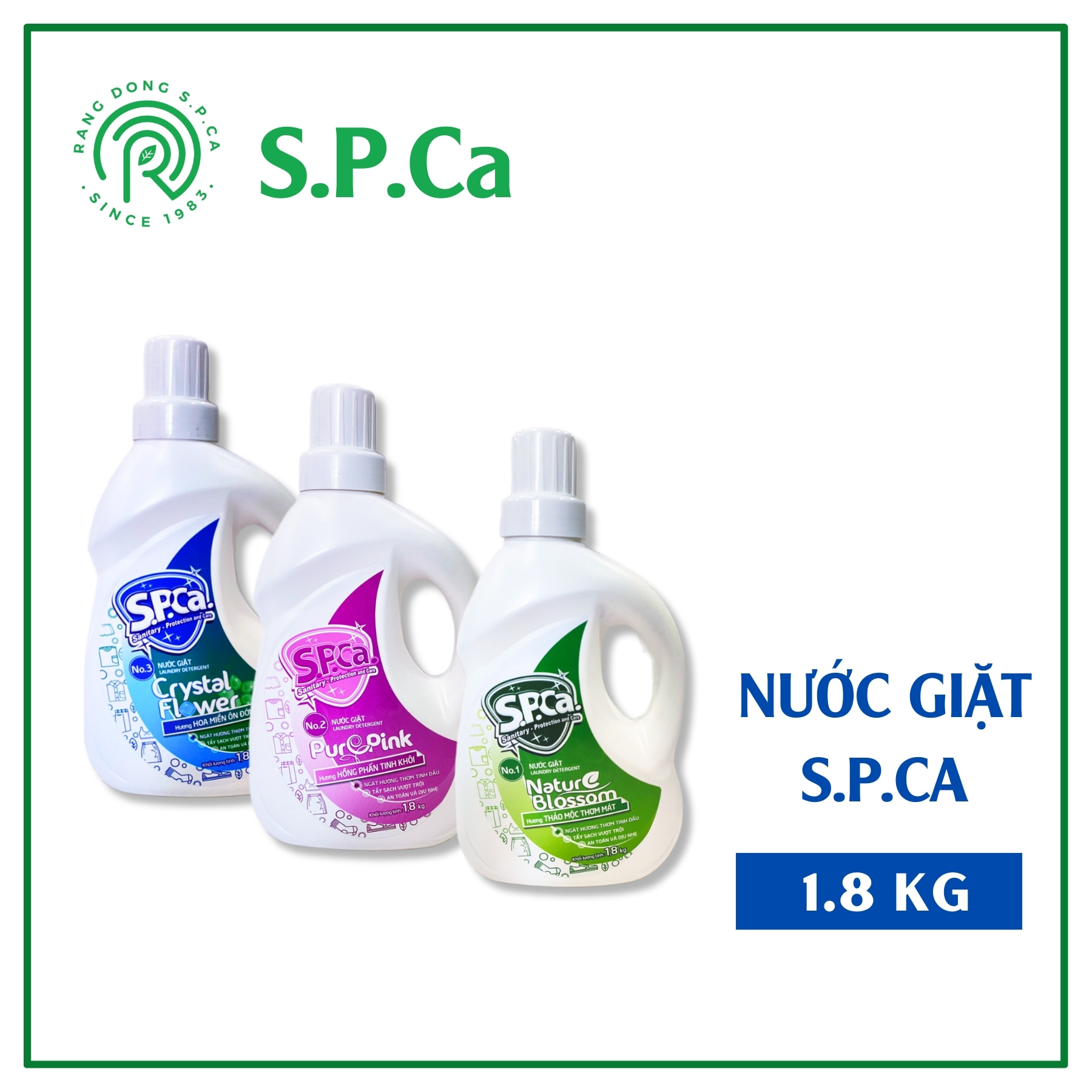 Nước giặt đậm đặc S.P.Ca 1.8kg giúp quần áo trắng sáng thơm lâu - SPCa000080