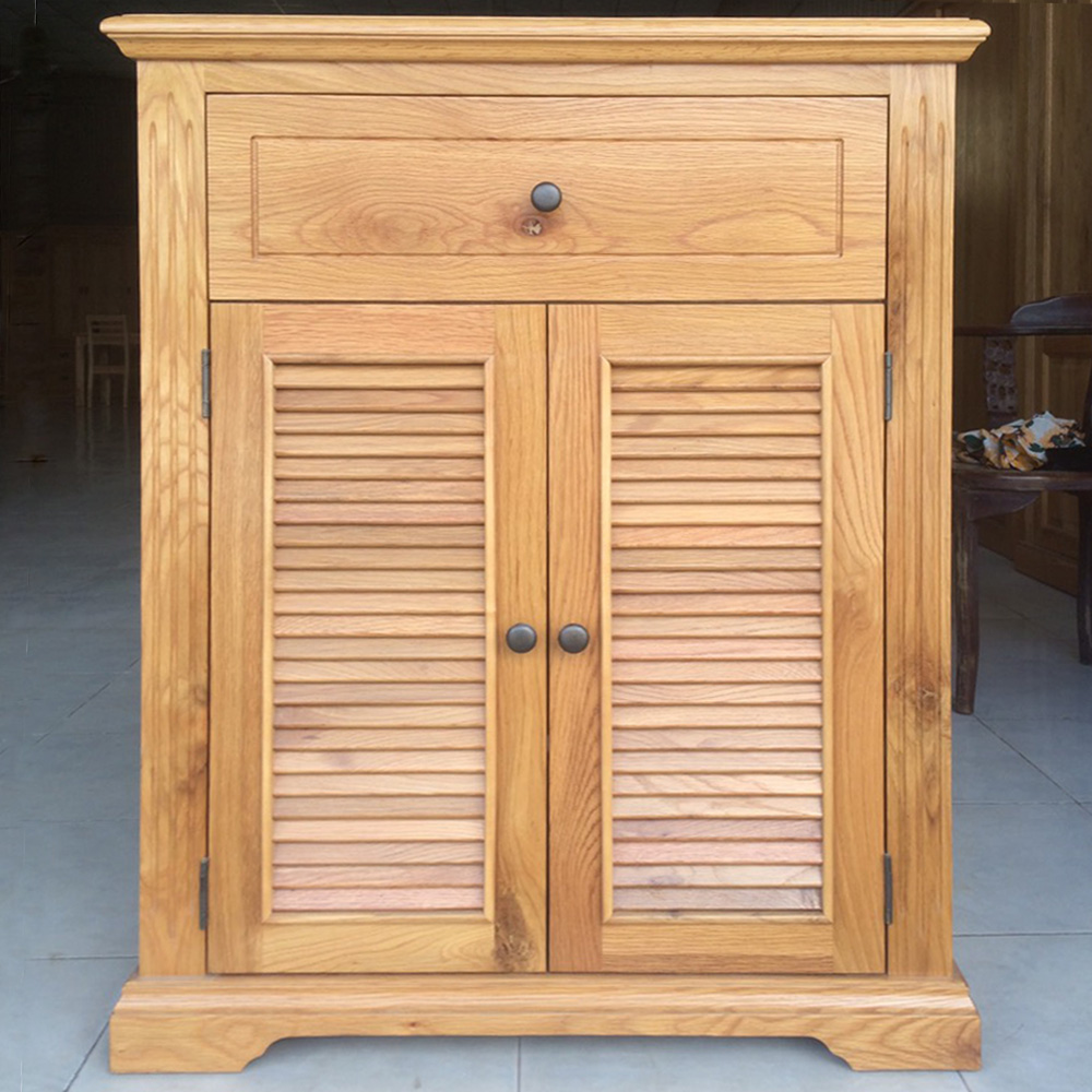 [Freeship][Trả góp 0%] Tủ giầy dép 2 cánh 1 ngăn kéo IBIE Victoria gỗ sồi màu tự nhiên, tùy chọn kích thước