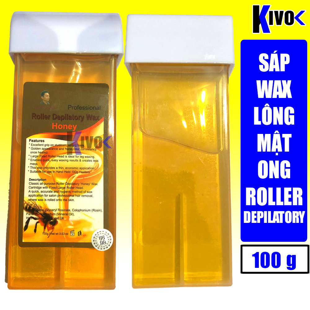 Sáp Wax Lông Nóng Mật Ong ROLLER DEPILATORY 100g CON LĂN - Gel Tẩy Lông Chân Tay Triệt Lông Nách