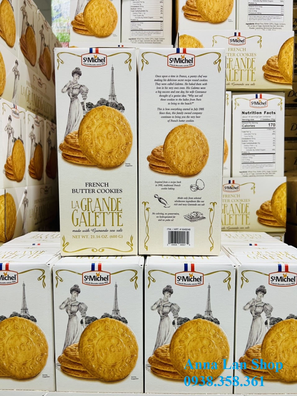 Bánh quy bơ La Grande Galette French Pháp 600g date 5 24