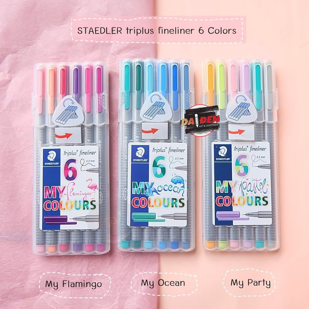 [HCM][ DA ĐEN] Bộ 6 Bút Staedtler Triplus Fineliner