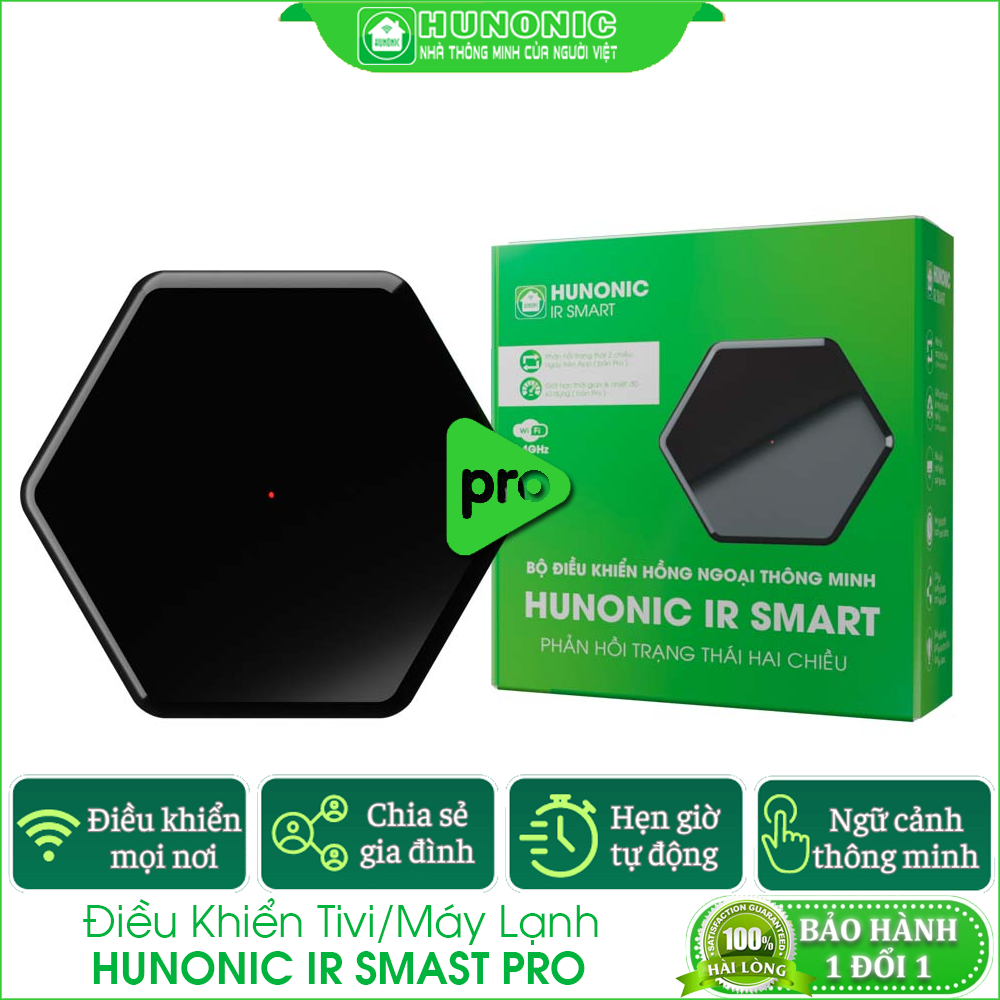 Bộ Điều Khiển Hồng Ngoại Hunonic IR Smart Pro, Điều Khiển Tivi/Máy Lạnh Từ Xa Qua Điện Thoại