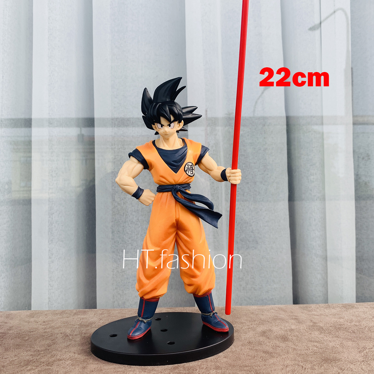 Mô hình Songoku Tóc Đen Cầm Gậy Kích Thước 22cm Trong Dragon Ball Hàng Đẹp