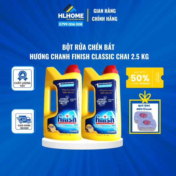 Bột Rửa Chén Bát Hương Chanh Finish Classic