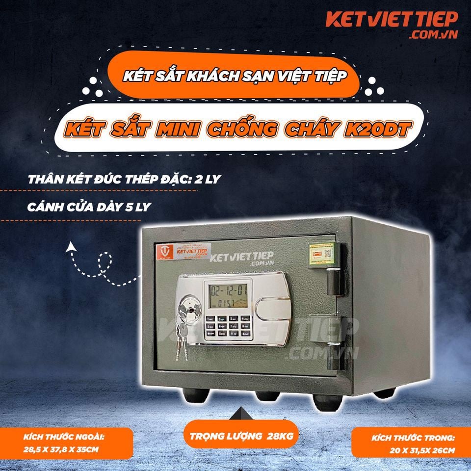Két Sắt Việt Tiệp Khóa Điện Tử Chống Cháy, Két Sắt Mini Thông Minh Khóa Điện Tử KVT316 - Sản Phẩm Chính Hãng Của Công Ty Két Sắt Việt Tiệp