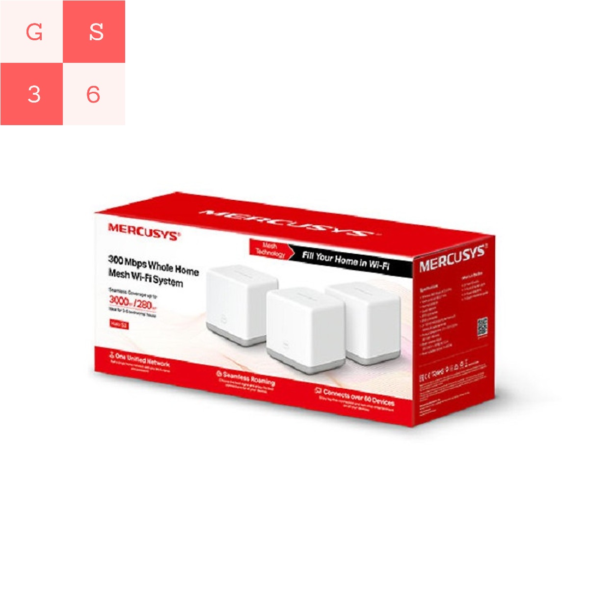 Hệ thống wifi mesh cho gia đình mercusys tốc độ 300mbps halo s3-hàng chính hãng