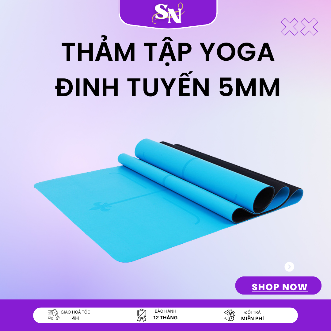 Thảm Tập Yoga Định Tuyến Da PU 5mm - Cao Su PU Chống Trượt Tuyệt Đối - Bám Hút Tốt Thảm Tập Yoga Caosu PU In Định Tuyến Dày 5mm Siêu Bám, Chống Trơn Trượt. Chính Hãng SUNO Top