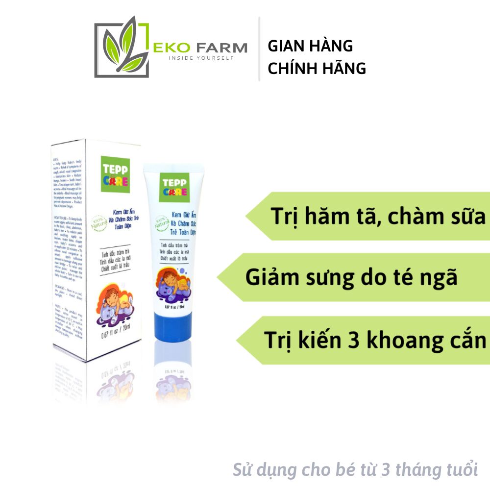 Kem chống hăm tã chàm sữa giảm sưng bầm, giữ ấm cho bé tepp care - eko farm