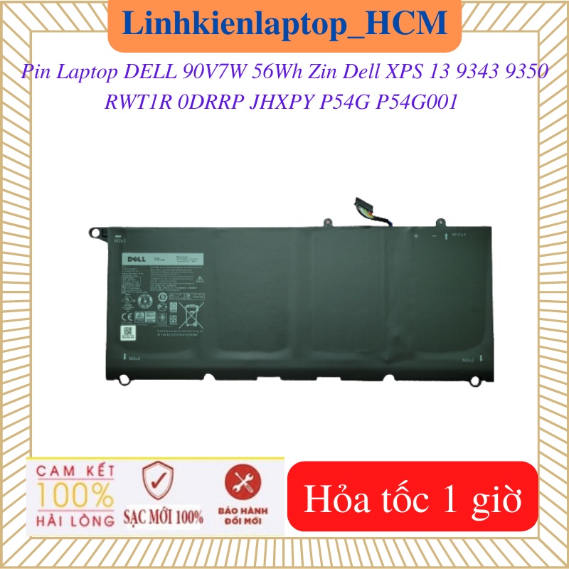 Pin laptop dell xps 13 9343 9350 rwt1r 0drrp jhxpy p54g p54g001- pin 90v7w 56wh zin