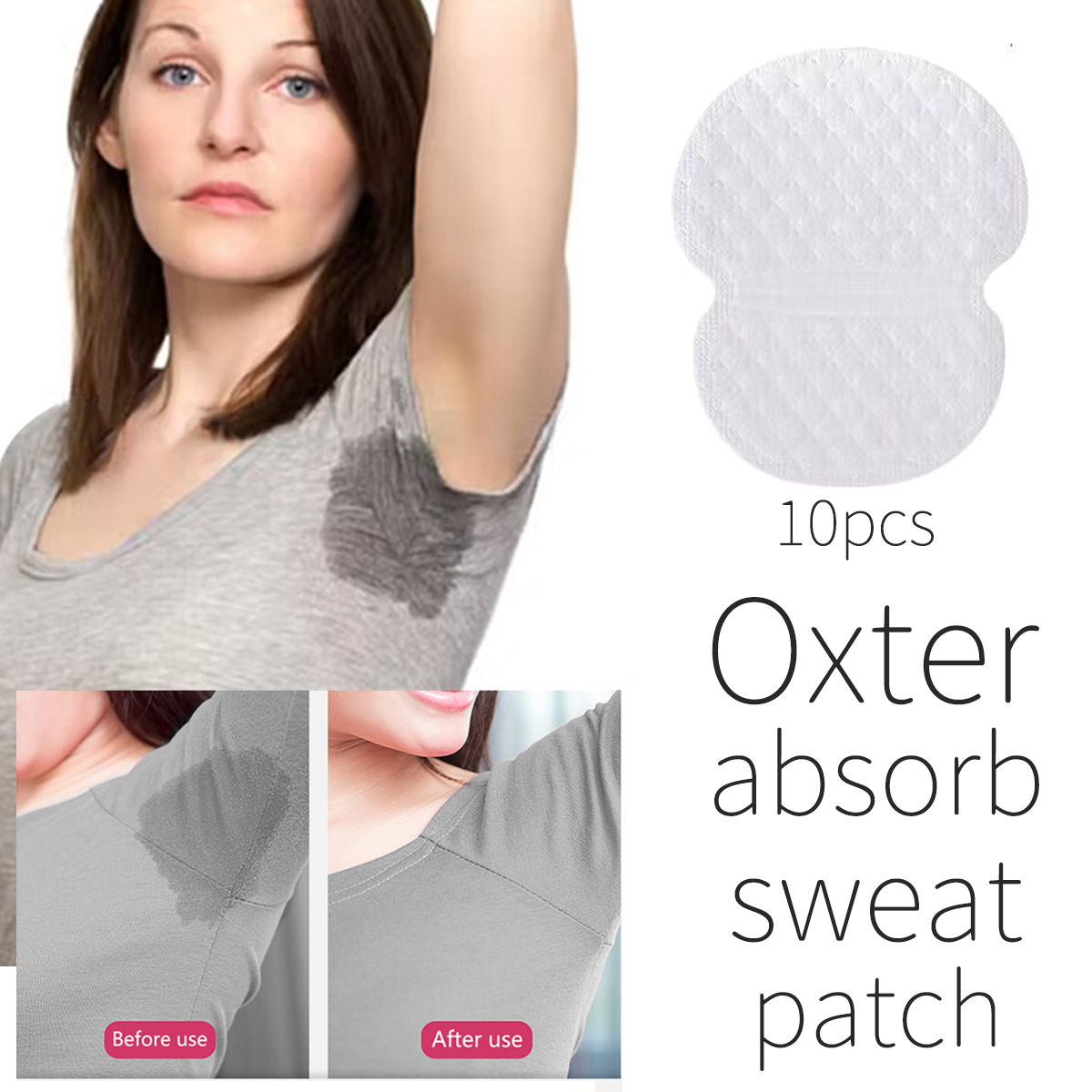 10pcs Sweat-absorbent underarm patch for men and women in summer, sweat-proof underarm patch for invisible disposable sweat-absorbent.