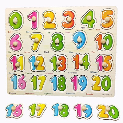 Bảng ghép hình bằng gỗ - Hình chữ số đếm