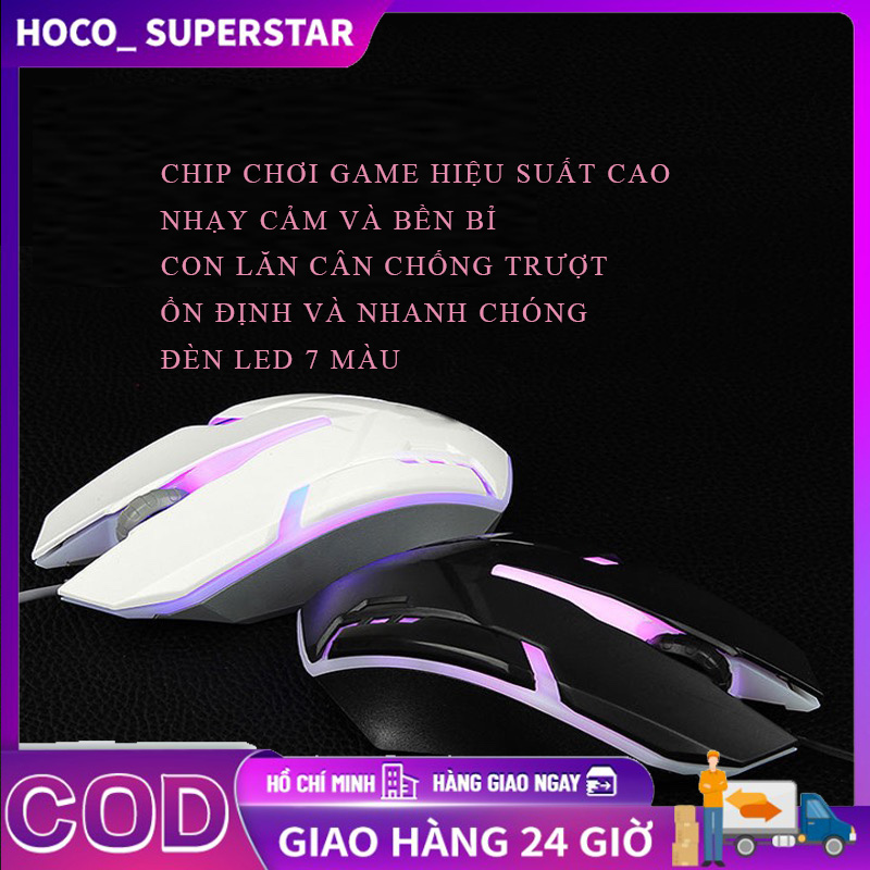 Chuột chơi game có dây đèn kiểu dáng cá tính phong cách đẹp mắt 1000 Dpi với đèn nền LED cho PC / Máy tính xách tay