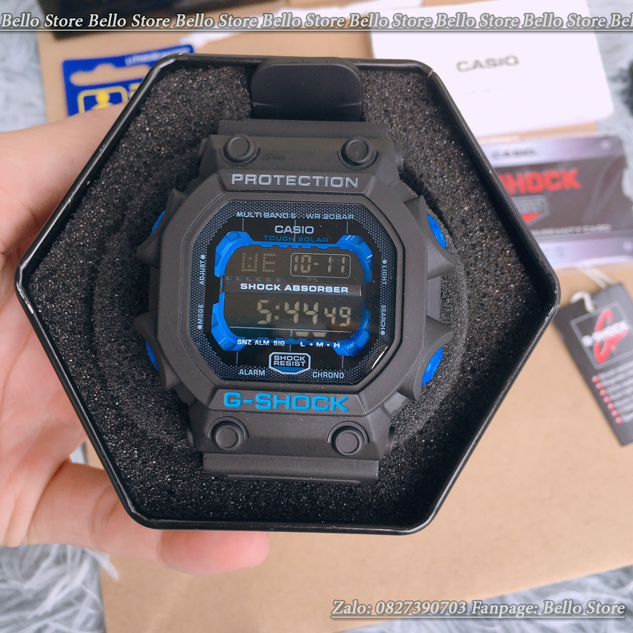 Đồng hồ thể thao nam G-Shock GX-56BB-1a ( ĐEN XANH DƯƠNG) Made in JAPAN, chống nước 200M, Tặng kèm pin dự phòng, Bảo hành 12 tháng - BELLO Store