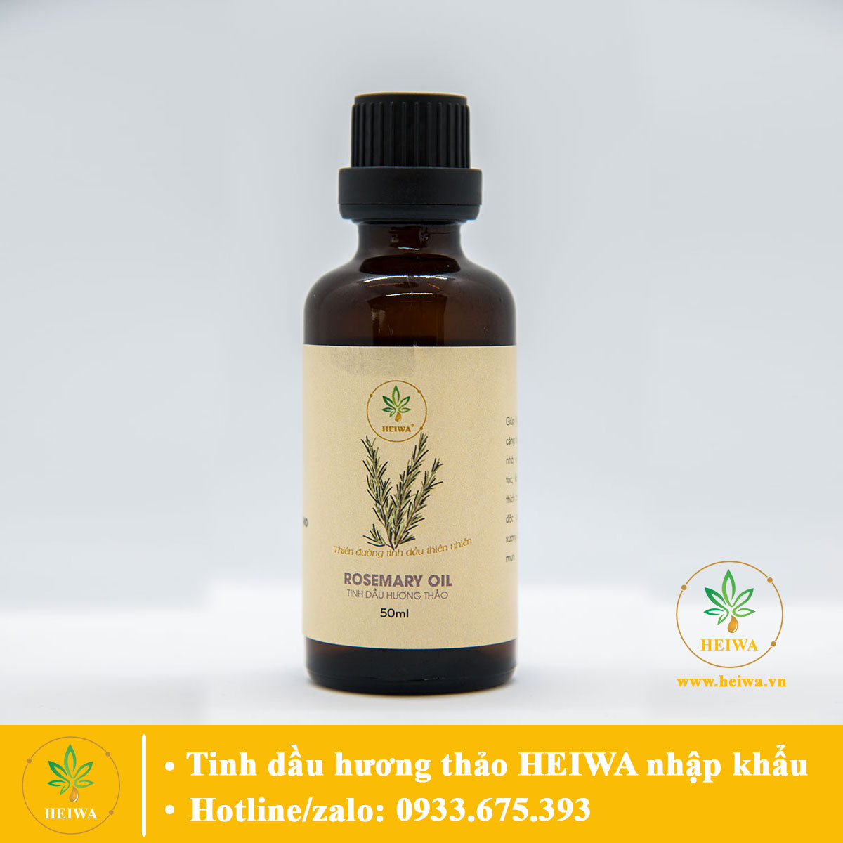 [NGUYÊN CHẤT 100%] Tinh dầu Hương thảo 50ML thương hiệu HEIWA nhập khẩu Ấn Độ có giấy kiểm định nguyên chất 100%