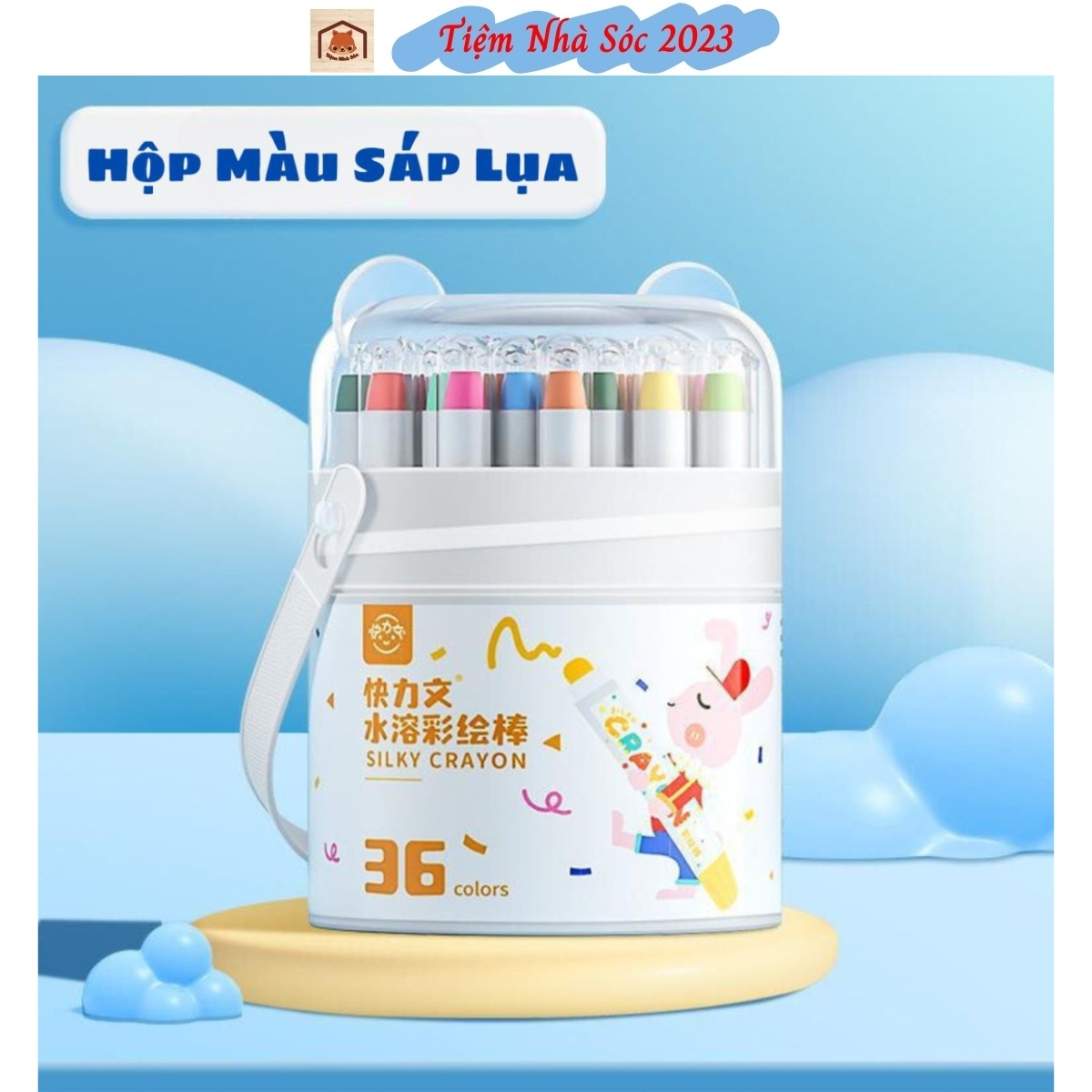 Hộp Màu Sáp Lụa Màu Dầu An Toàn Không Dính Bẩn Tay Có Tay Cầm An Toàn Cho Bé SILKY CRAYON -Tiệm Nhà Sóc 2023