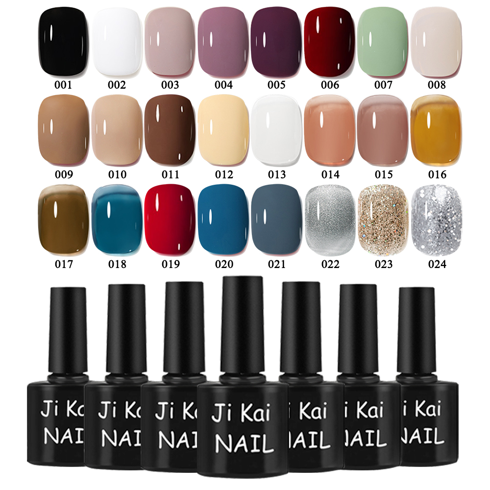 Sơn gel cao cấp Bộ 24 chai /24pcs Jikai sơn gel cao cấp đèn hơ UV&LED Mới 24 màu cổ điển Sơn móng tay , sơn gel mini, sơn nail