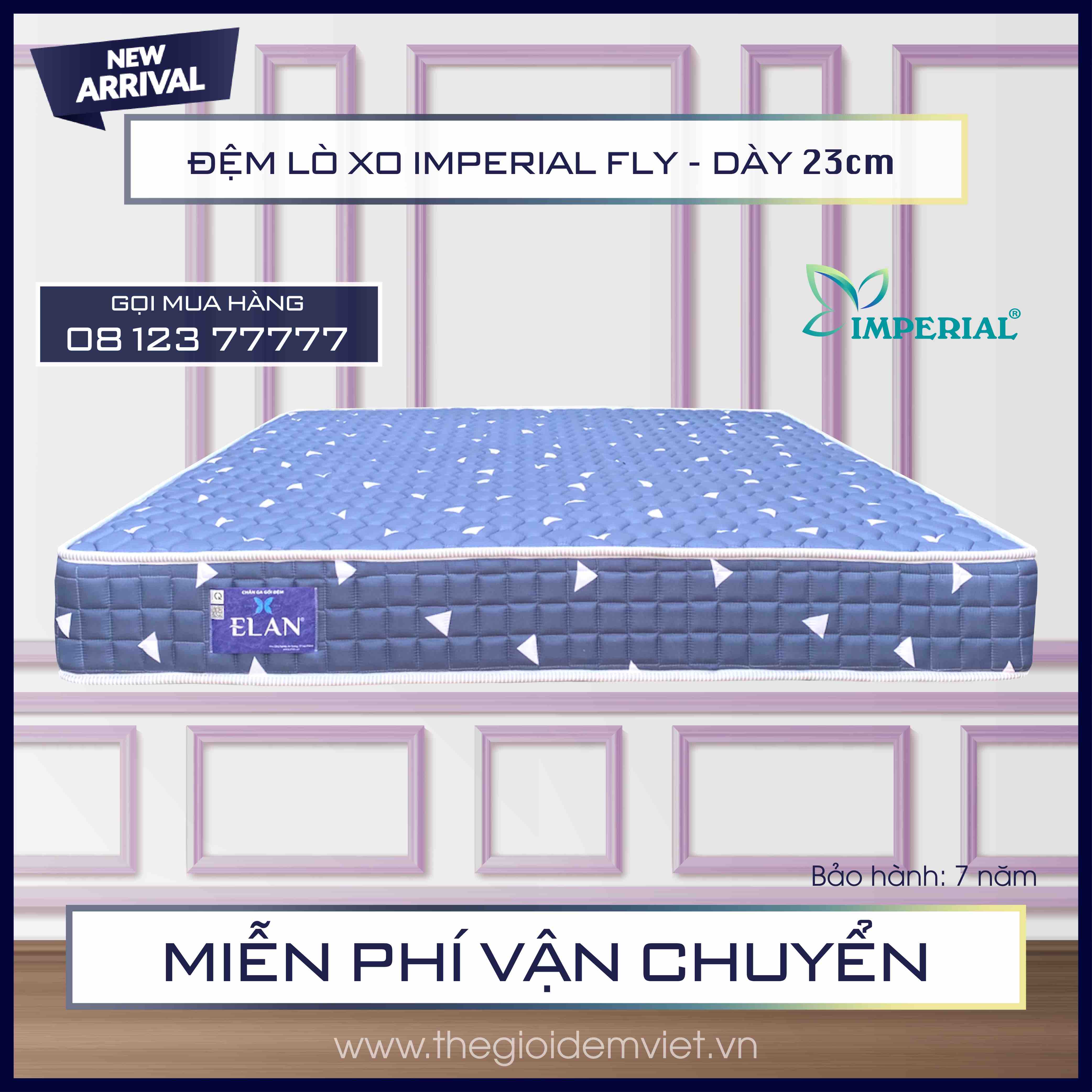 [FREE SHIP] ĐỆM LÒ XO ELAN - IMPERIAL FLY - ÊM ÁI - ĐÀN HỒI - Dày 23cm - HÀNG CHÍNH HÃNG