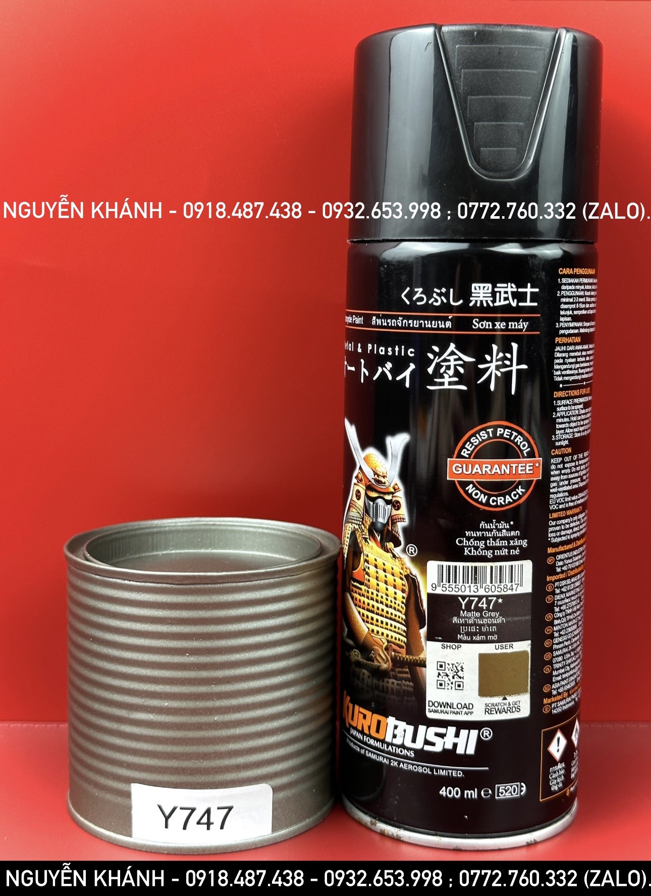 Y747-xịt samurai màu xám mờ