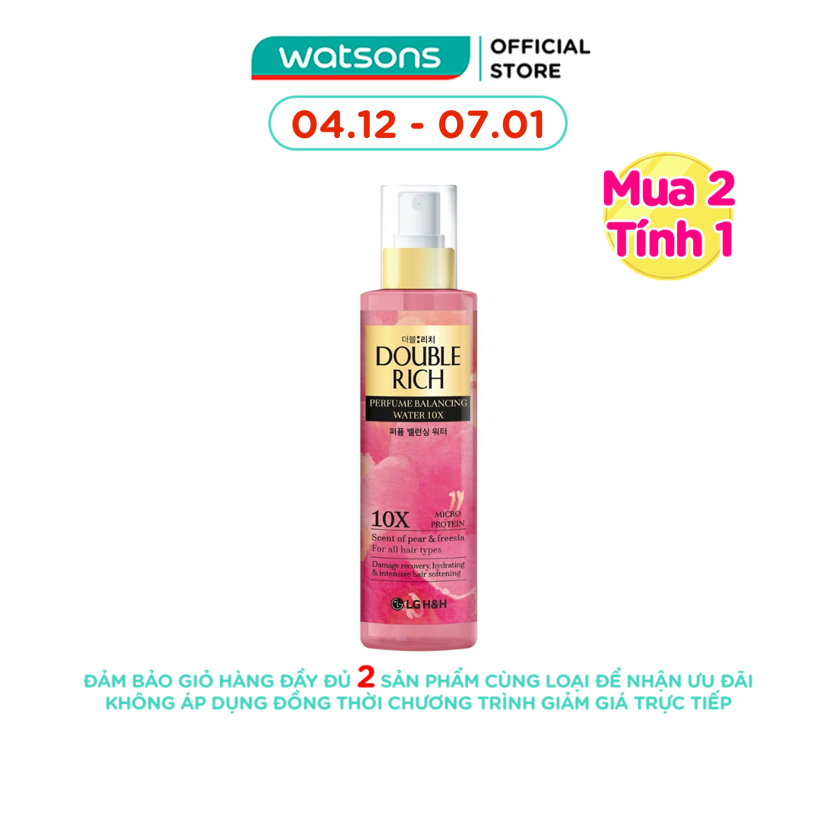   MUA 2 GIÁ 123K  Xịt Dưỡng Tóc Double Rich Perfume Keratin 10X 200ml 
