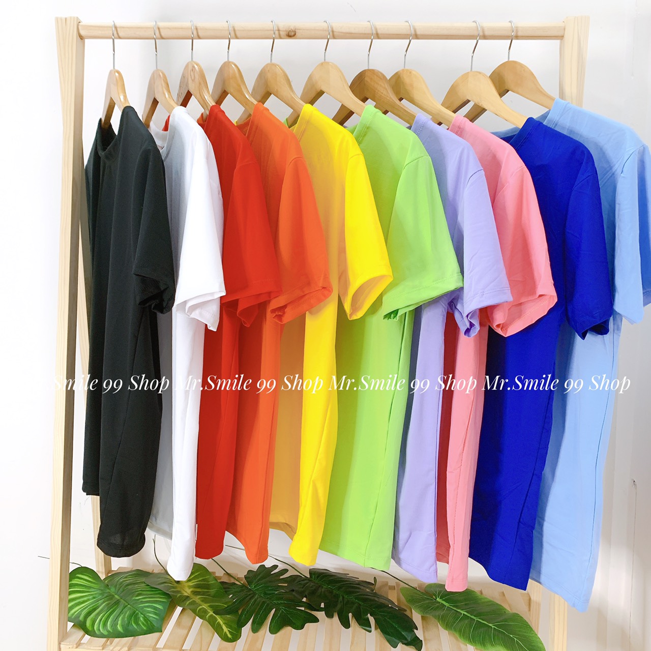Áo thun trơn màu basic unisex nam nữ chất vải đẹp, áo phông trơn mr smile 99 shop