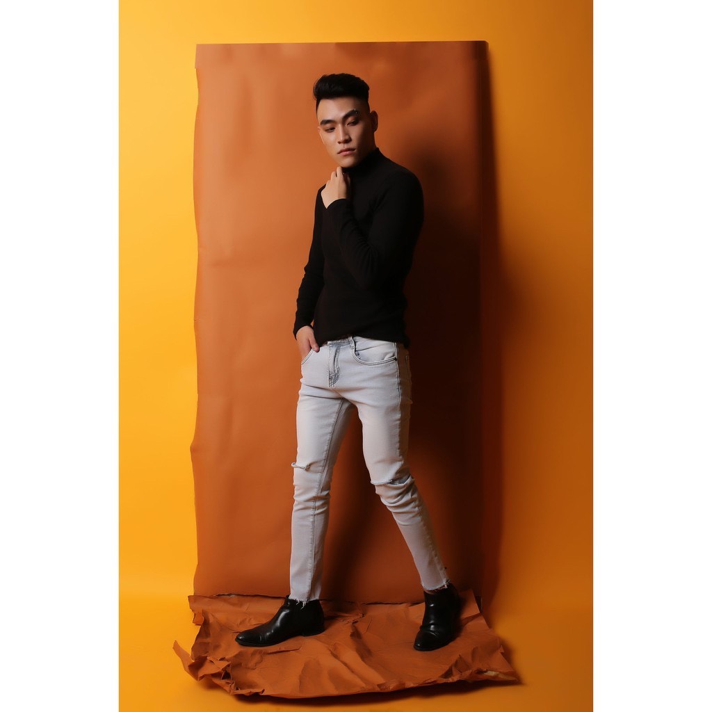 Celeb áo thun nam tay dài cổ lọ