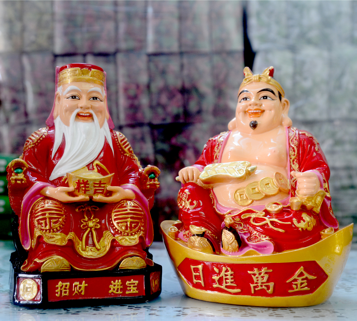 [HCM]Bộ tượng hai ông Thần Tài-Thổ Địa loại đẹp bằng bột đá