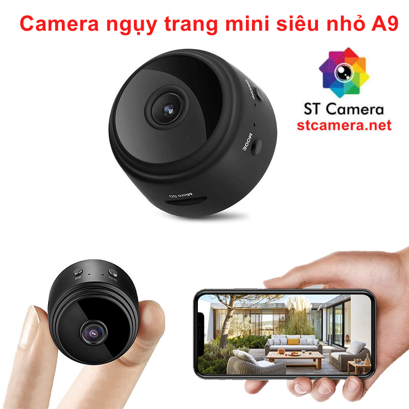 Camera siêu nhỏ thế hệ mới full HD 1080P-Camera mini wifi A9 kết nối điện thoại giá rẻ xem qua 3g,4g,5g-Camera wifi mini không dây