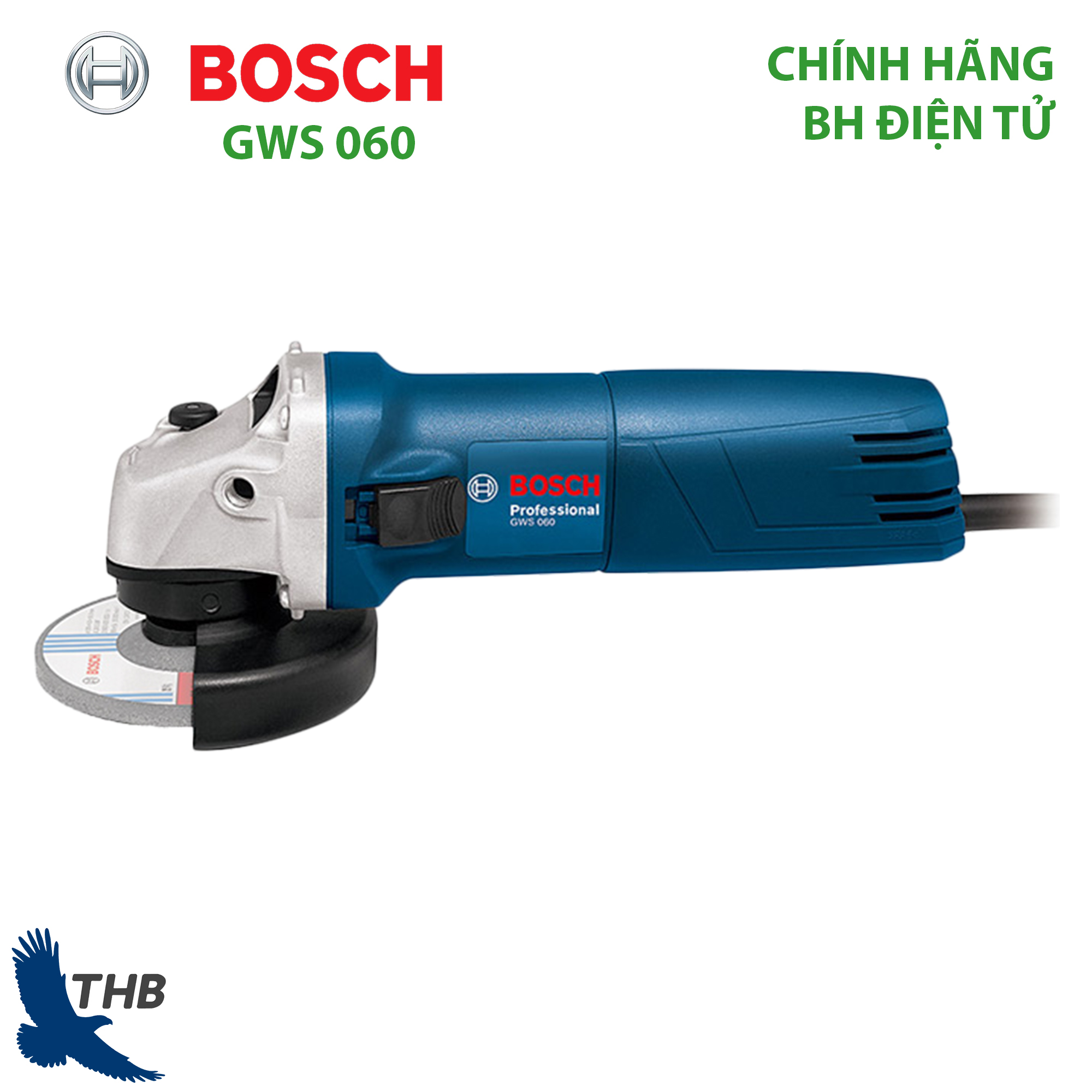 Máy mài góc nhỏ Máy cắt sắt cầm tay Bosch GWS 060 Công suất 670W đá 100 Chính hãng BH 12 tháng