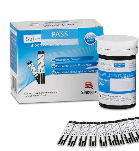 Hộp 15 que thử đường huyết Sinocare+ Tặng 10 kim chích máu