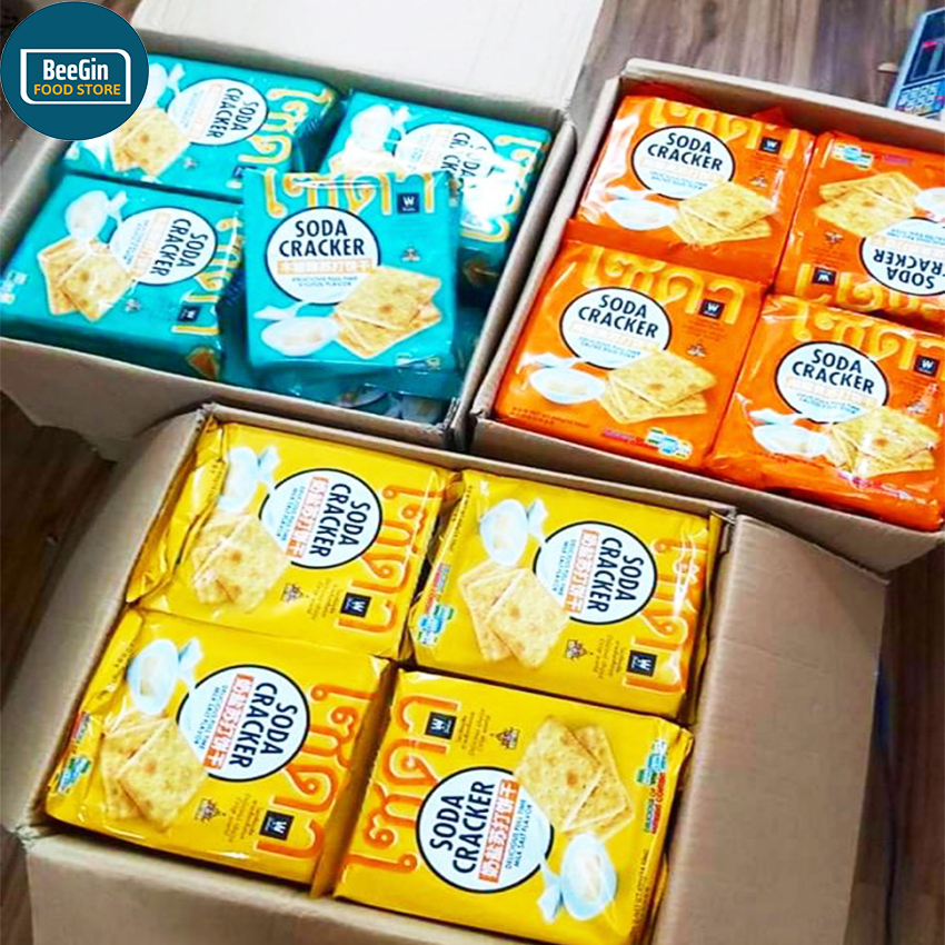 Bánh quy soda cracker vị mặn thái lan, bánh quy ăn kiêng 400g - beegin food