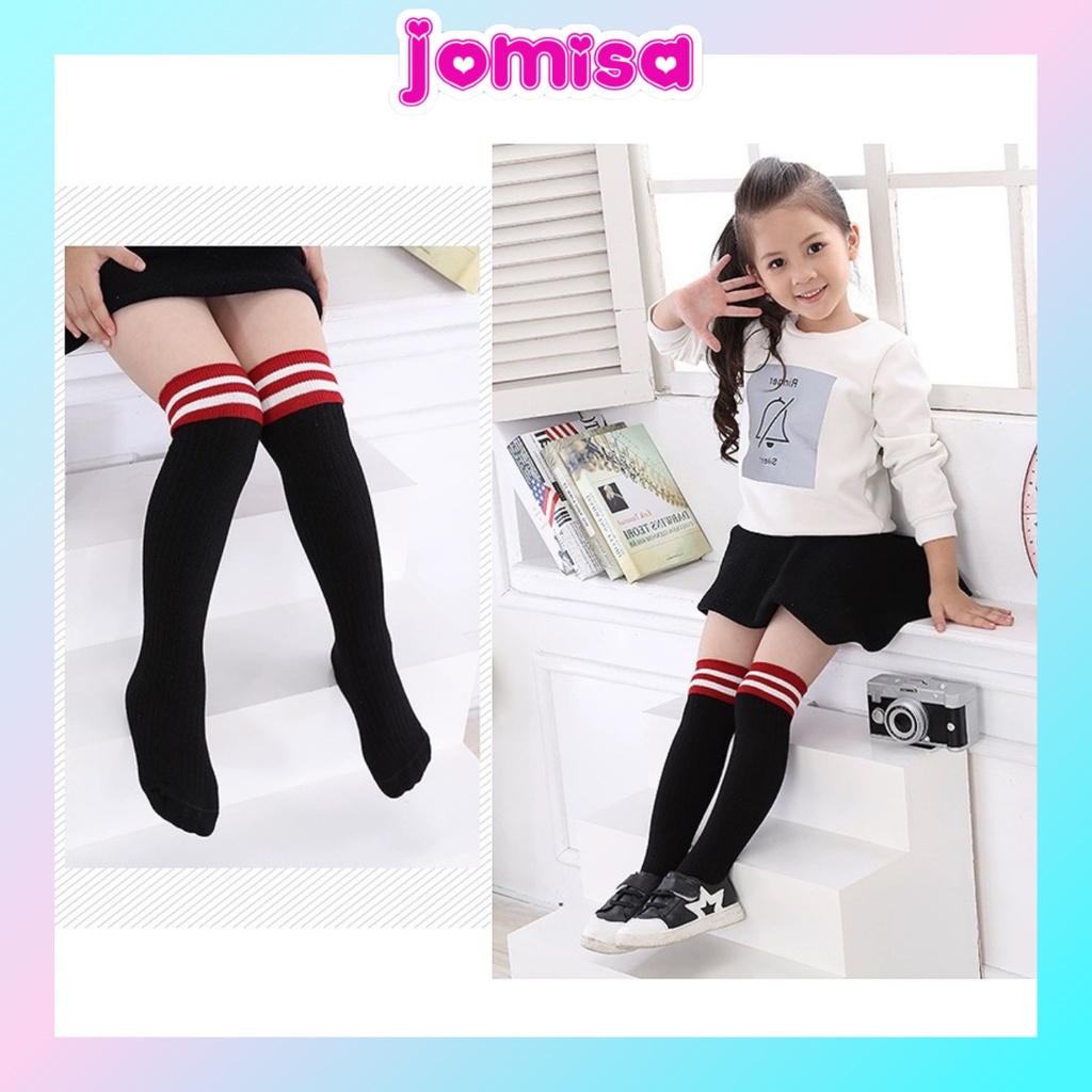 Tất trẻ em cổ cao đến đầu gối cho bé gái phong cách Hàn Quốc nhiều màu JOMISA T22