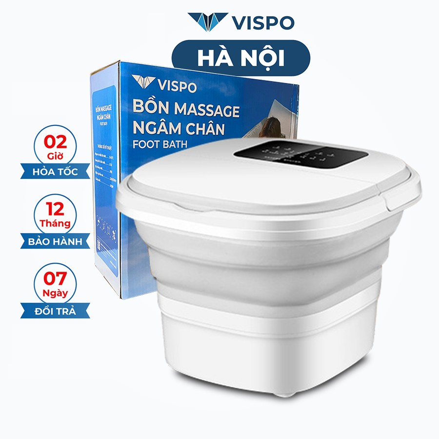 Bồn ngâm chân massage - Máy ngâm chân tự động làm nóng nước, mát xa con lăn sục khí có thể gấp gọn, giúp lưu thông khí huyết thư giãn giải tỏa căng thẳng