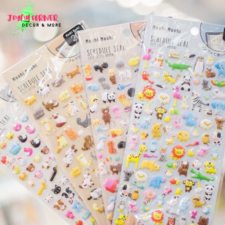 Sticker trang trí sổ tay sổ nhật ký Moshi Moshi Thái Lan