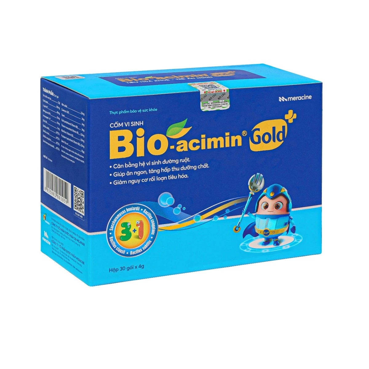 Cốm Vi Sinh Bioacimin Gold Meracine - Giúp Tiêu Hóa Khỏe, Trẻ Ăn Ngon Hộp