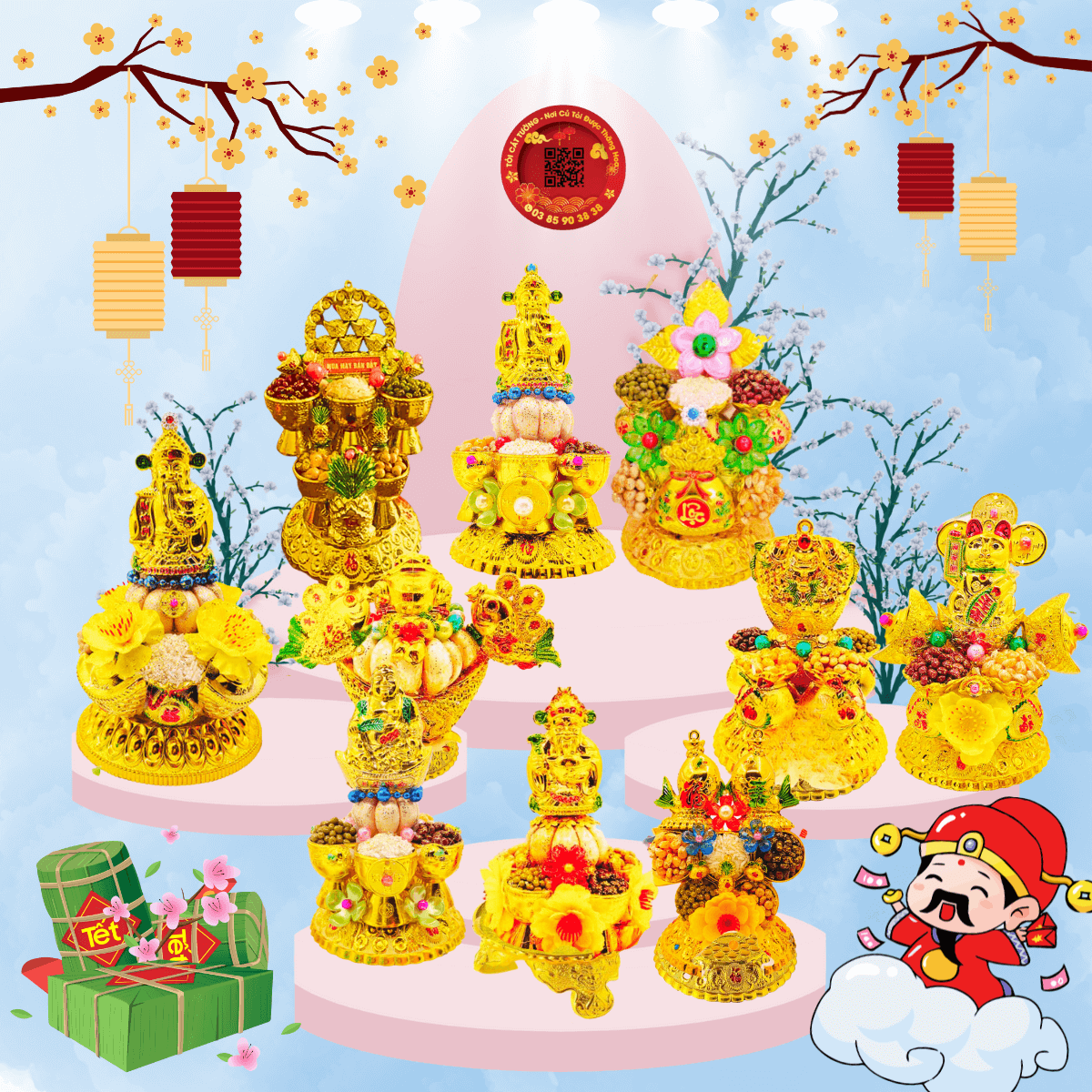 [ Giá Rẻ ] Bông Tỏi Thần Tài, Tháp Tỏi Ông Địa, Tháp Tỏi Ngọc Thực TỎI CÁT TƯỜNG Nhiều Mẫu